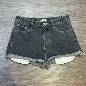 Small Noul Black Rolled Hem Denim Jeans Shorts